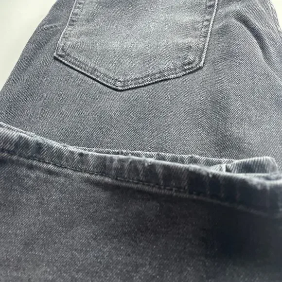 Re/Done Jeans Womens 30 Black 70s Ultra High Rise Stove Pipe Stretch Button Fly - Picture 12 of 15